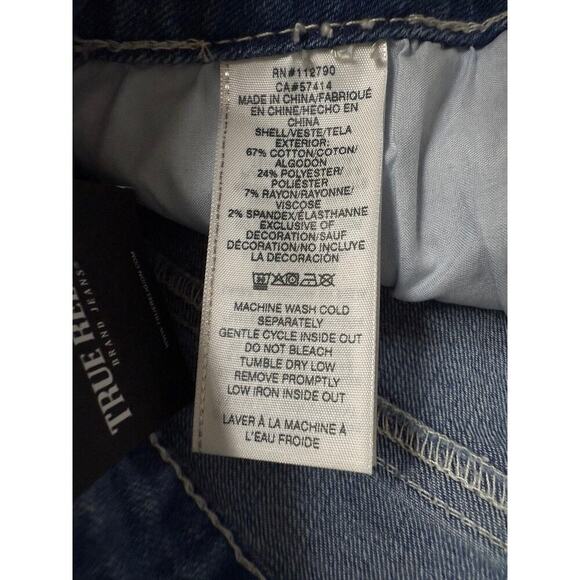 True Religion NWT 32x34 Sarah High Rise Straight Jeans - Picture 4 of 6